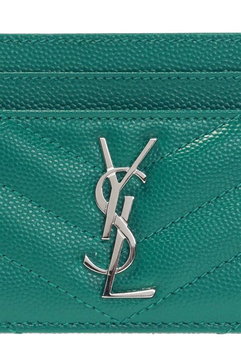 green ysl card holder